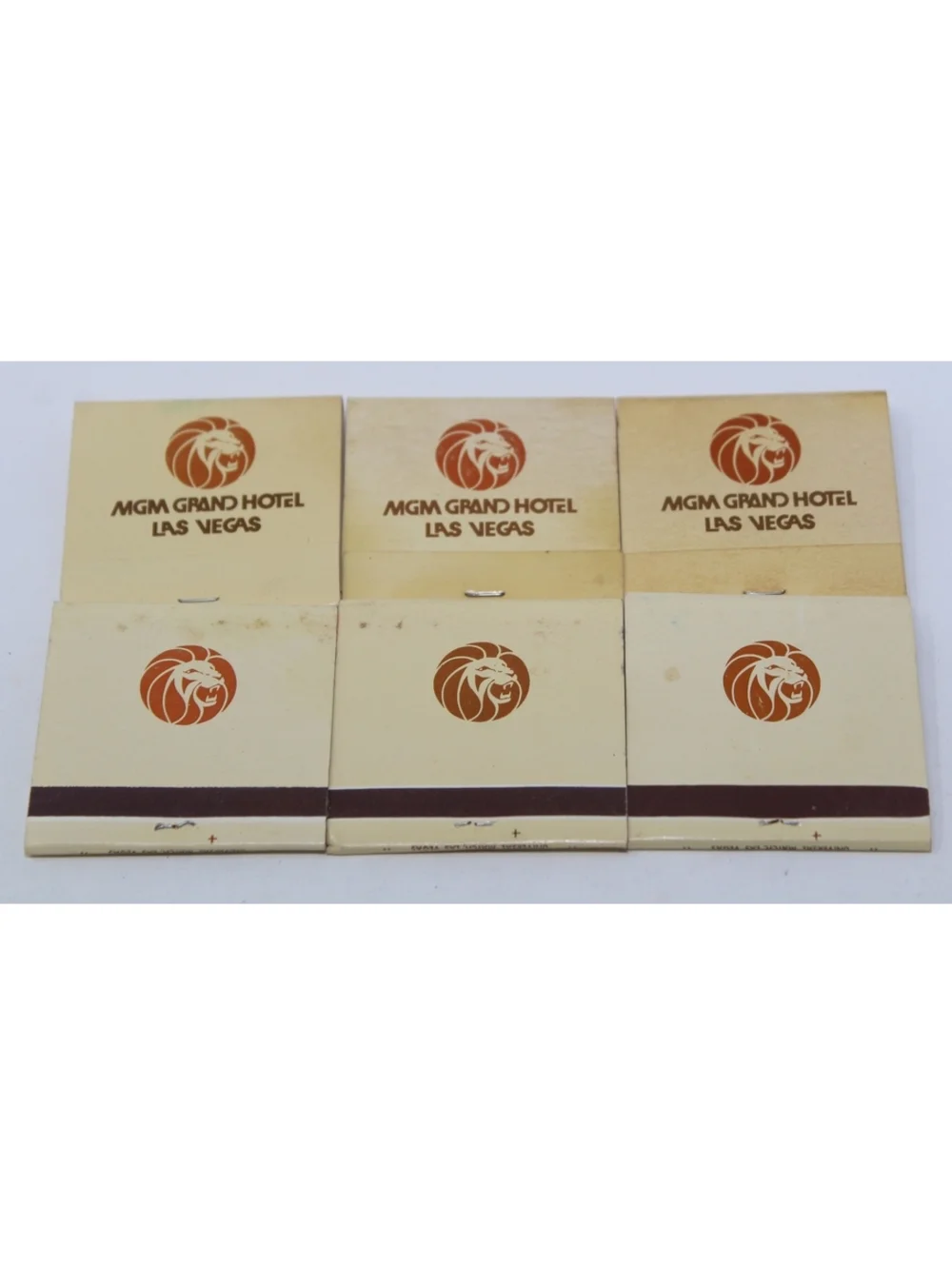 Vintage Lot of 6 Matchbooks MGM Grand Hotel Las Vegas Casino Universal Match 70s